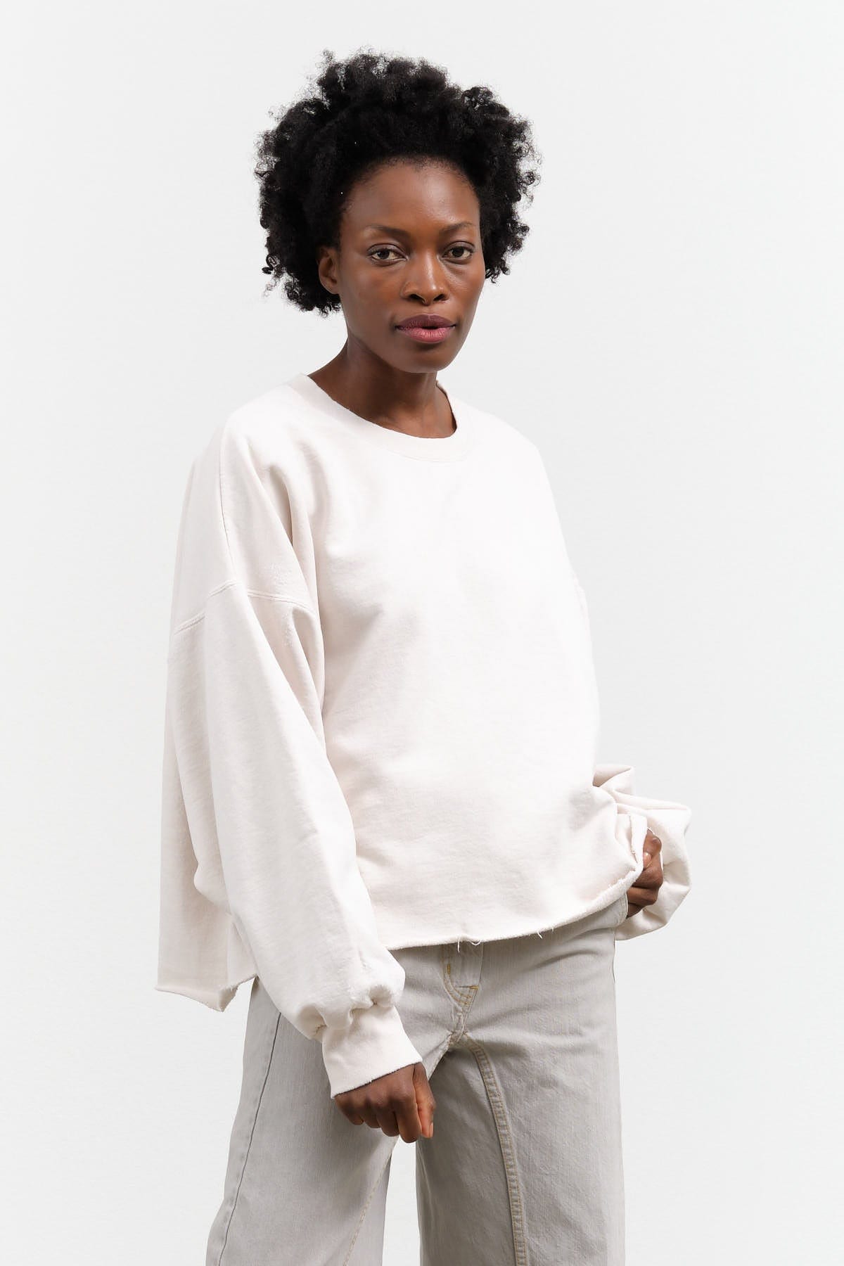 Rachel Comey Apparel Womens Blouses Fonder Sweatshirt in Dirty White Dirty White / XS/S
