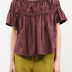 Rachel Comey Apparel Womens Blouses Jenn Top in Merlot