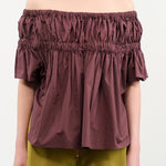 Rachel Comey Apparel Womens Blouses Jenn Top in Merlot