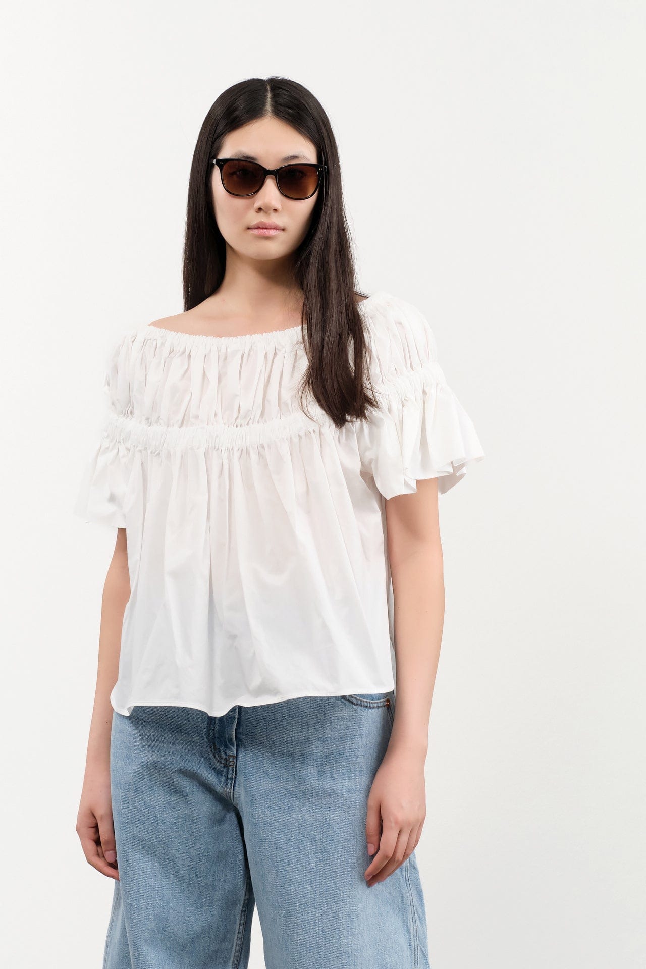 Rachel Comey Apparel Womens Blouses Jenn Top in White