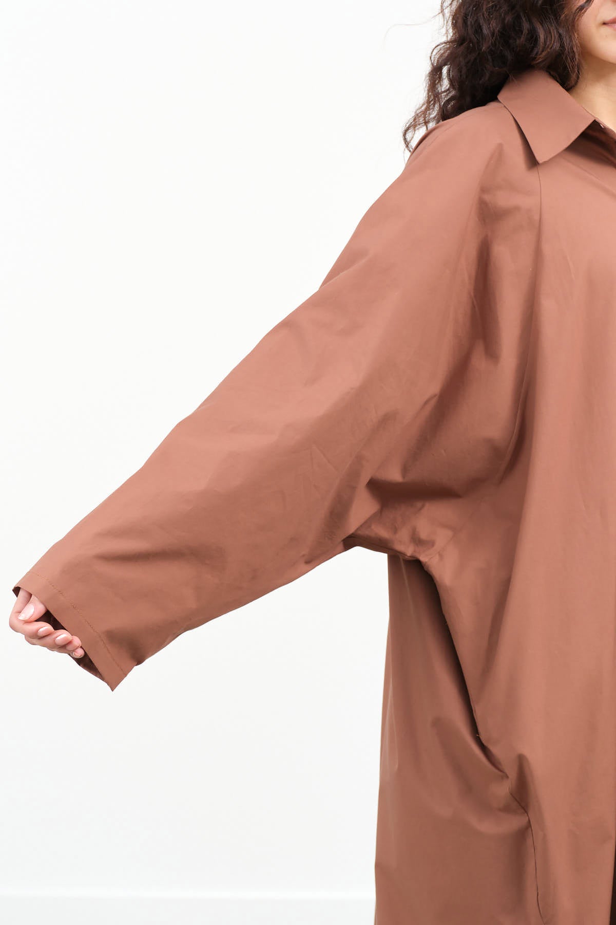 Extended sleeve view of Naz Dress in Sienna