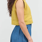 Side view of Pacer Top in Yellow