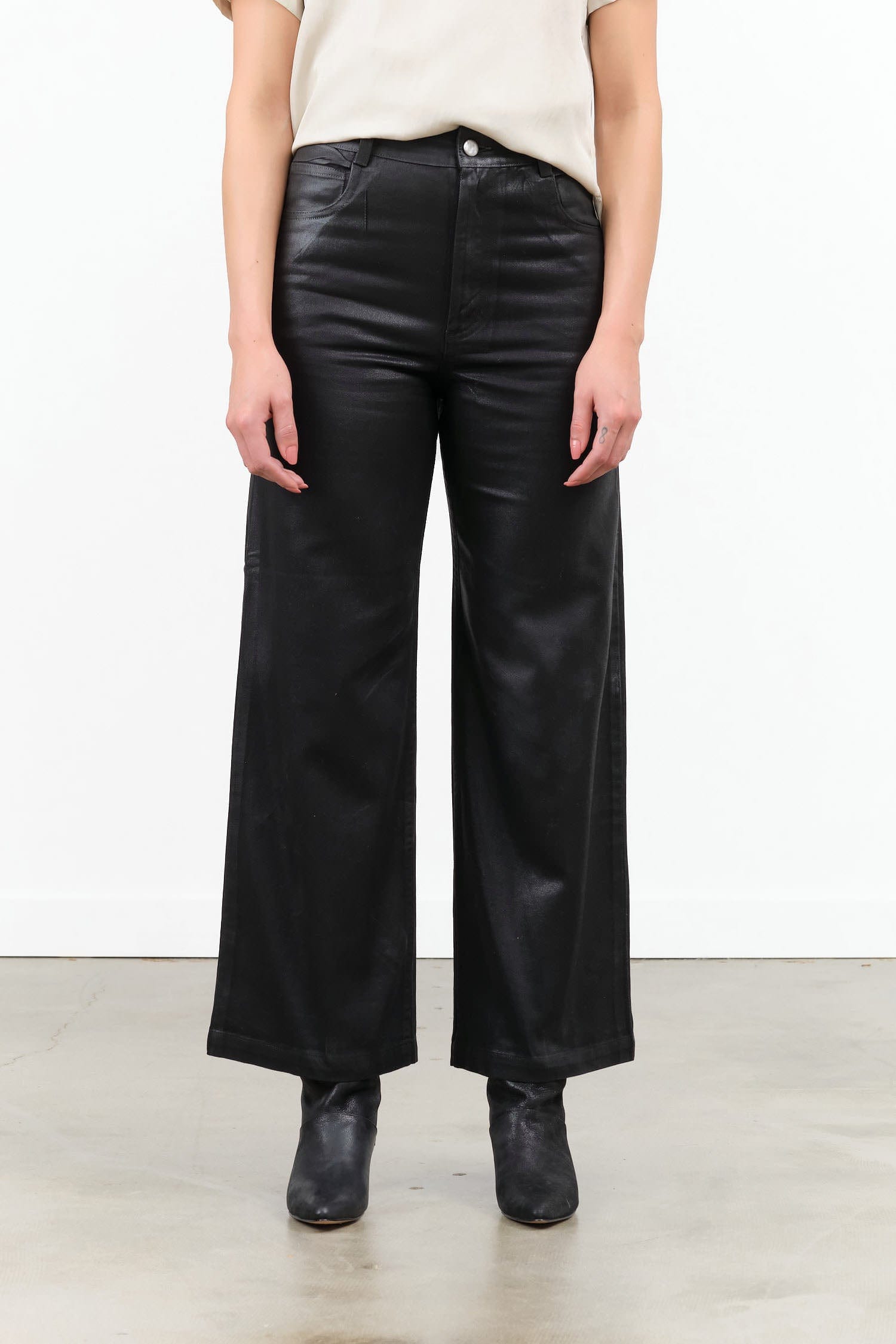 Rachel Comey Apparel Womens Pants Puerto Pant in Coated Black