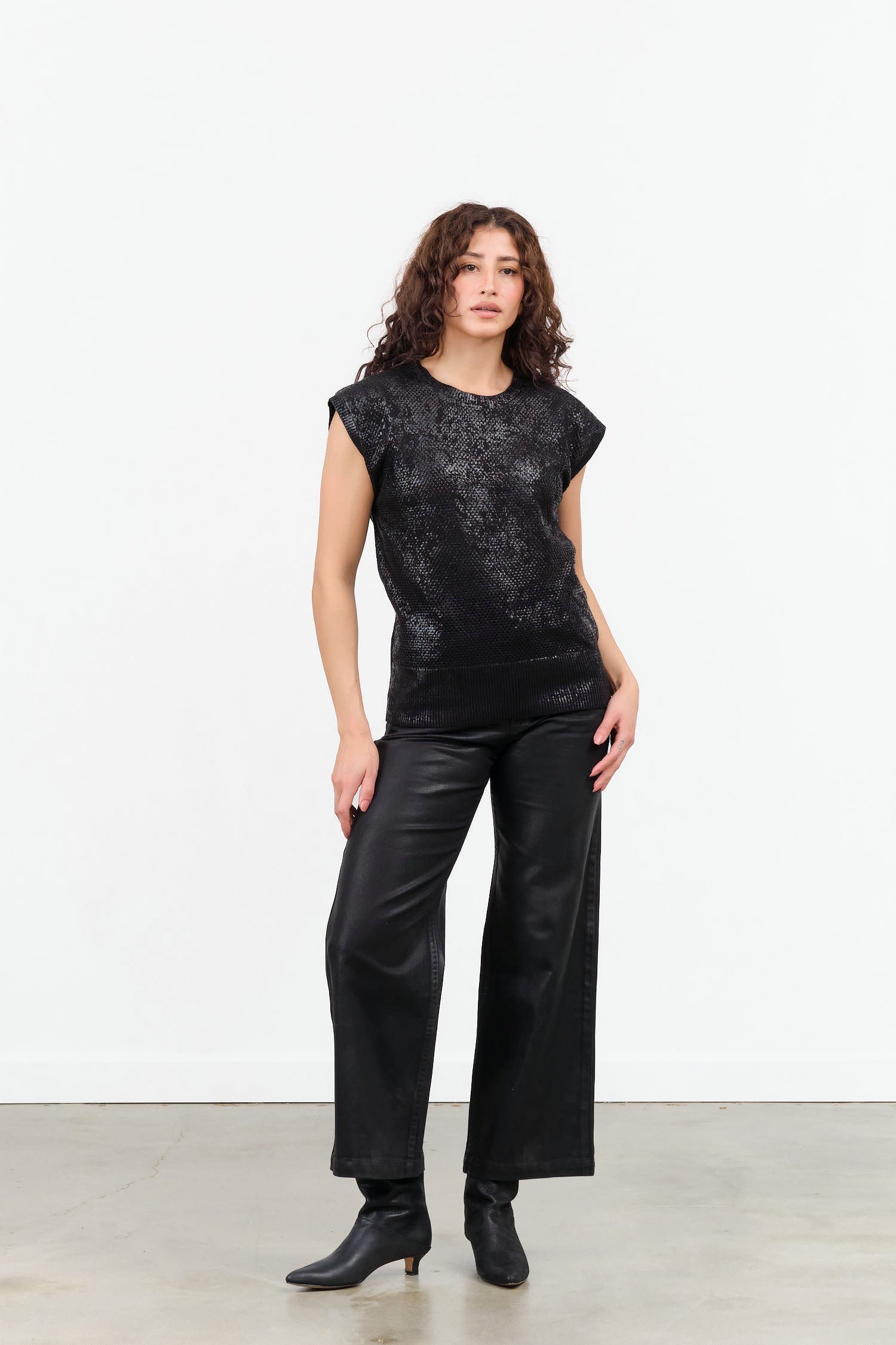 Rachel Comey Apparel Womens Pants Puerto Pant in Coated Black Coated Black / 0