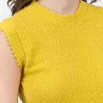 Collar view of Relent Top in Yellow
