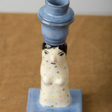 Rami Kim Studio Home Candle Holders Polkadot Lady Full Bust Candlestick Holder Blue