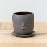 Rami Kim Studio Home Planters Face Pot Set in Raw Black Raw Black