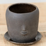 Rami Kim Studio Home Planters Face Pot Set in Raw Black Raw Black