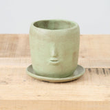 Rami Kim Studio Home Planters Face Pot Set in Warm Green Warm Green