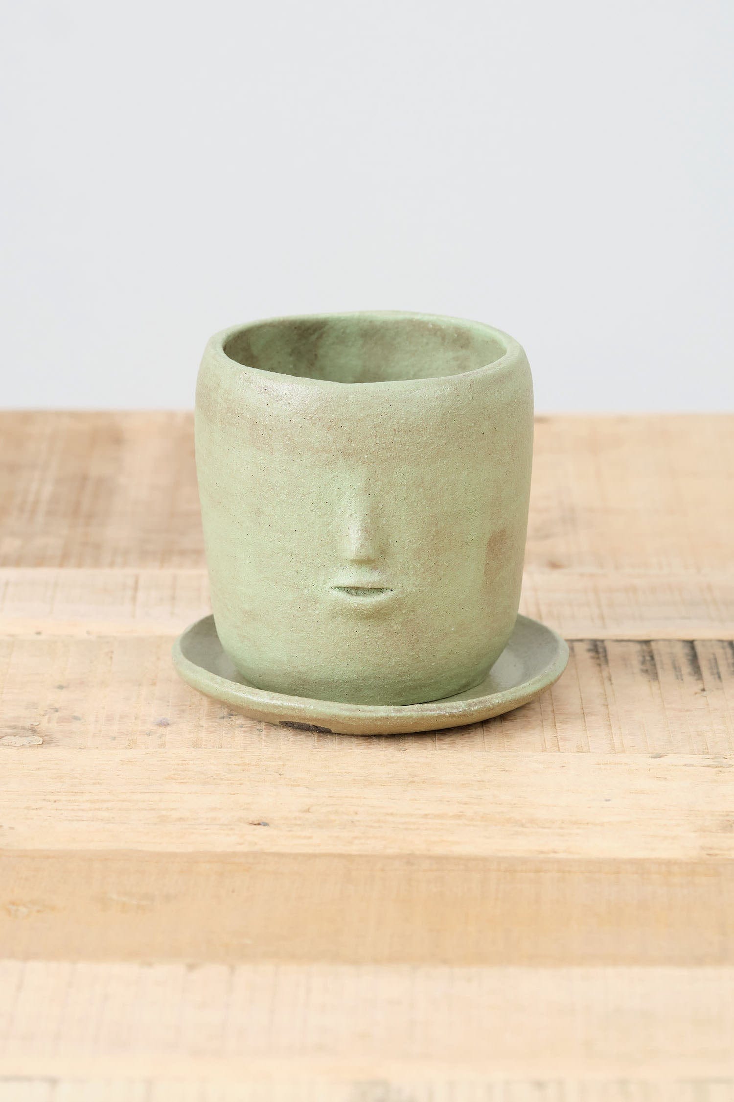 Rami Kim Studio Home Planters Face Pot Set in Warm Green Warm Green
