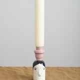 Rami Kim Studio Home Candle Holders Polkadot Lady Head Candlestick Holder Pink