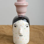 Rami Kim Studio Home Candle Holders Polkadot Lady Head Candlestick Holder Pink