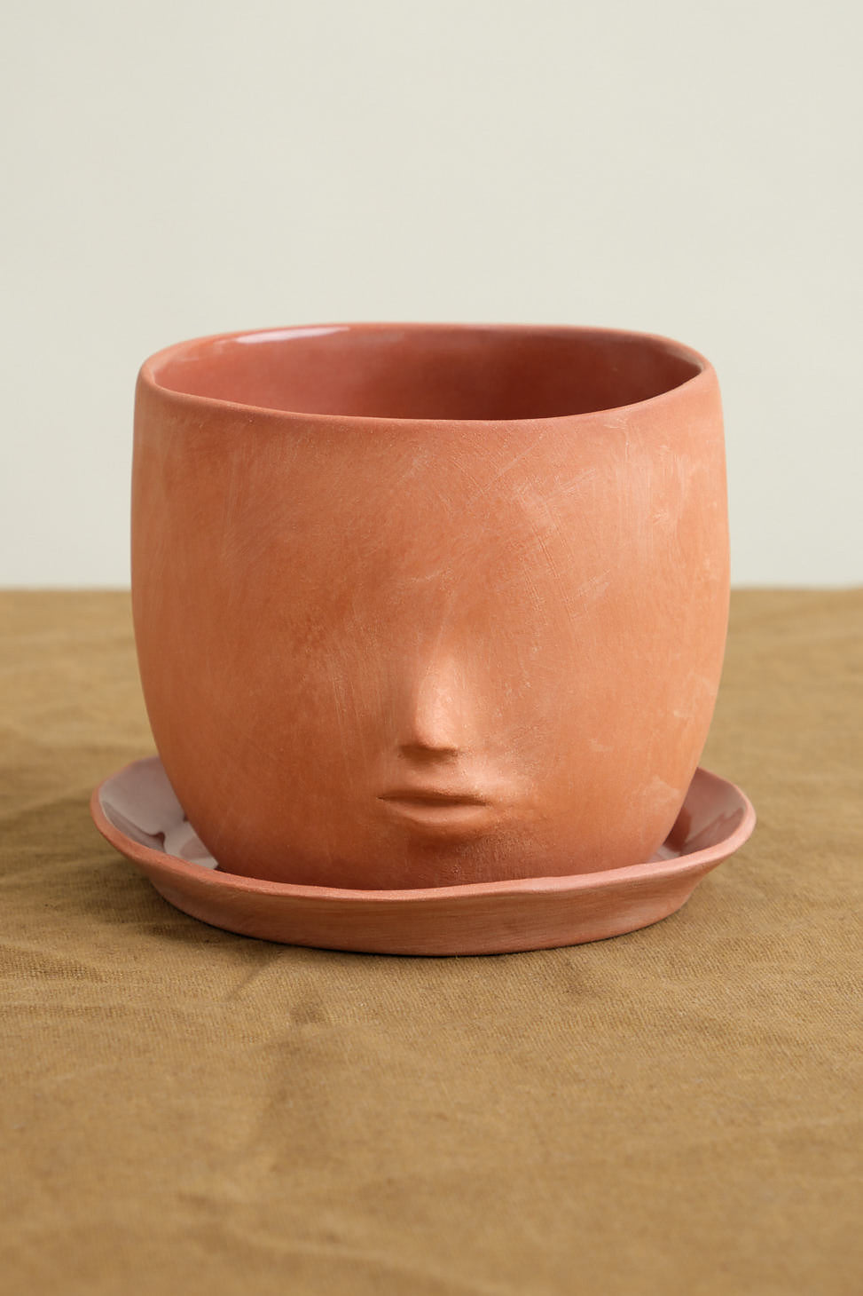 Face Pot Set in Raw Terracotta
