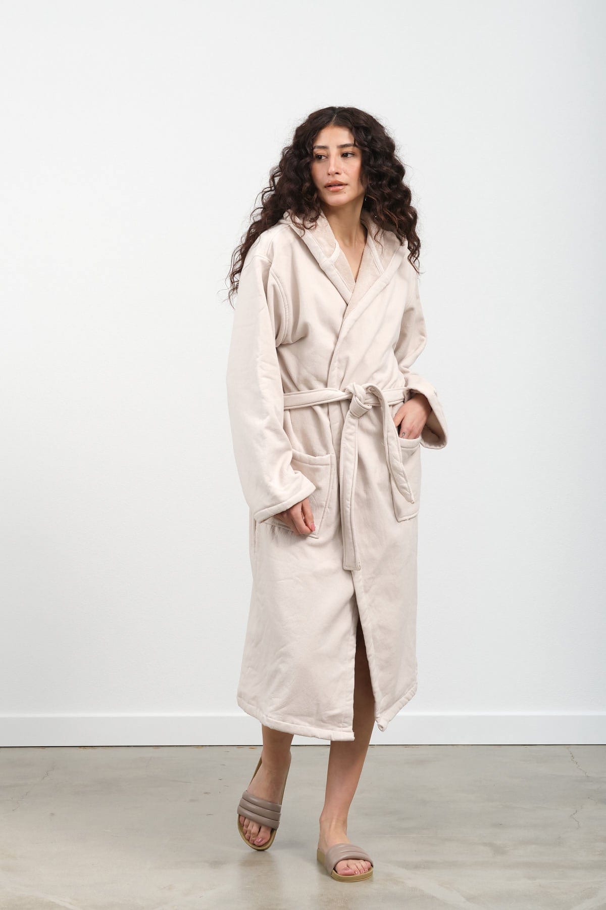 Saarde Apparel Womens Lounge Vintage Wash Robe in Clay