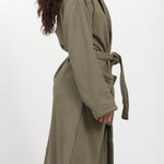 Saarde Apparel Womens Lounge Vintage Wash Robe in Olive