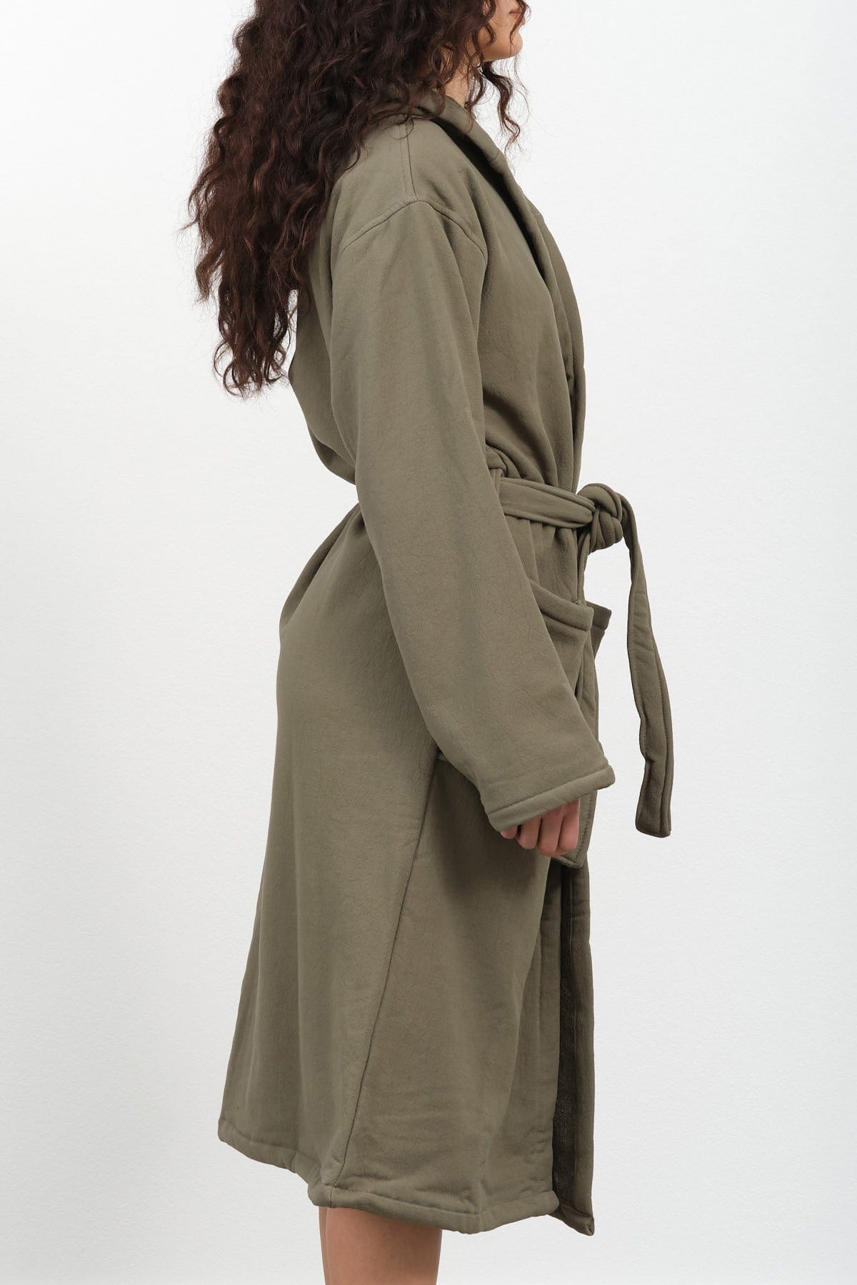 Saarde Apparel Womens Lounge Vintage Wash Robe in Olive