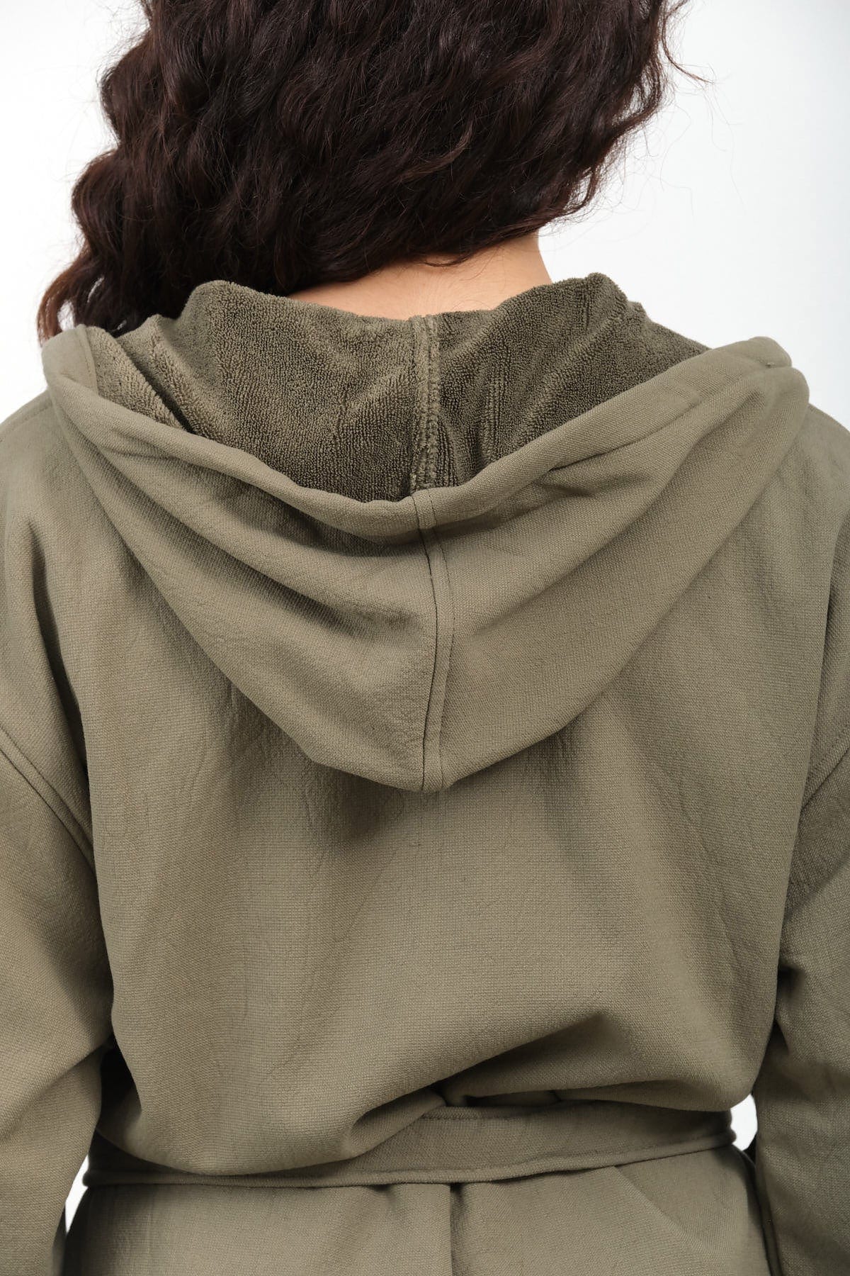 Saarde Apparel Womens Lounge Vintage Wash Robe in Olive