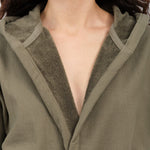 Saarde Apparel Womens Lounge Vintage Wash Robe in Olive