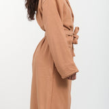 Saarde Apparel Womens Lounge Vintage Wash Robe in Terracotta