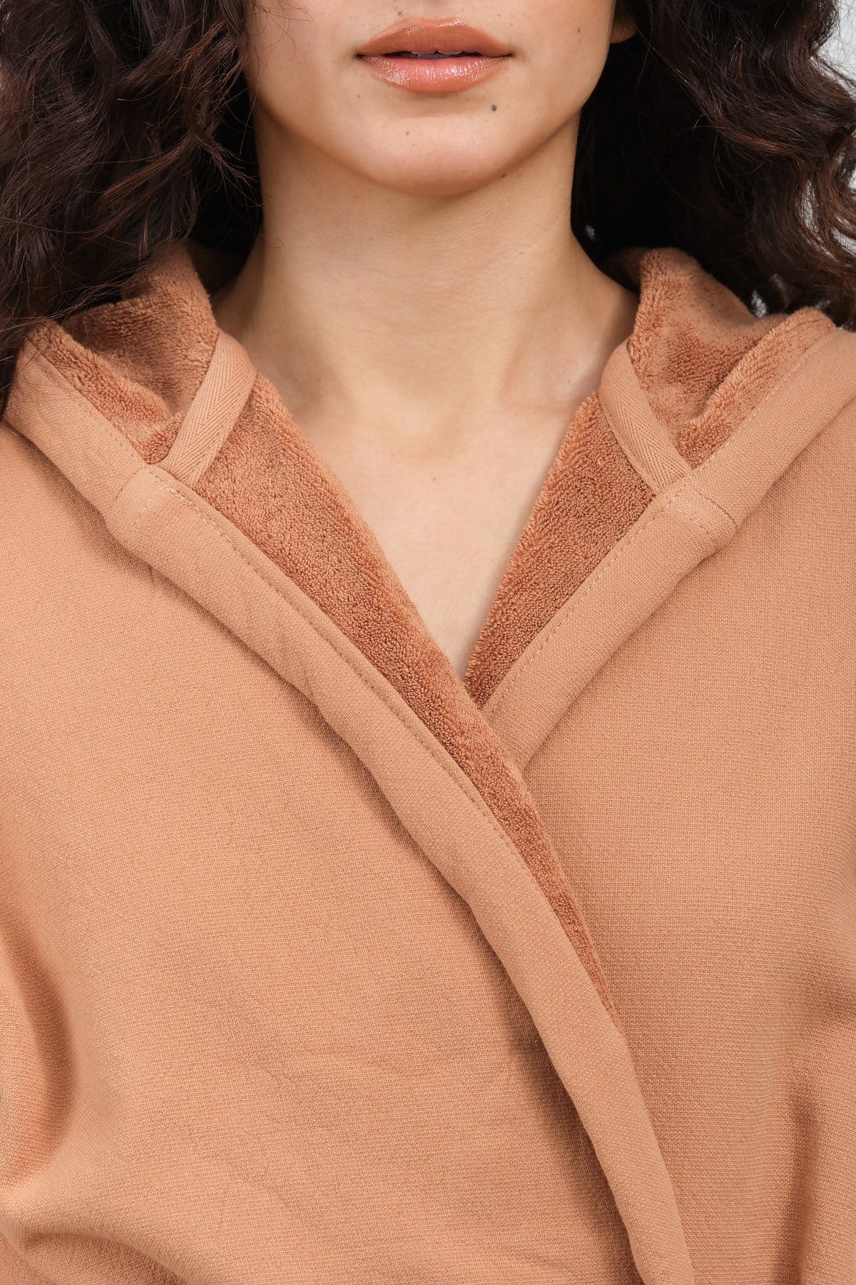 Saarde Apparel Womens Lounge Vintage Wash Robe in Terracotta
