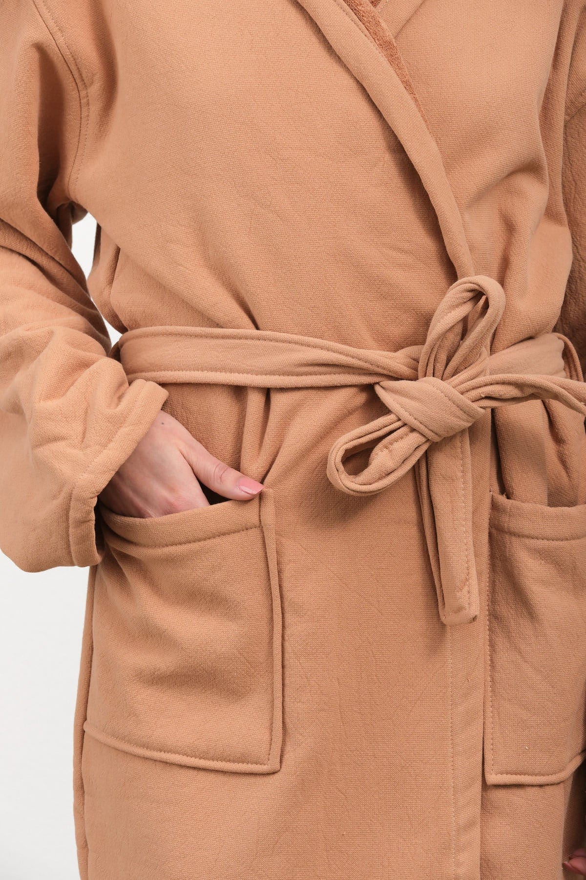 Saarde Apparel Womens Lounge Vintage Wash Robe in Terracotta