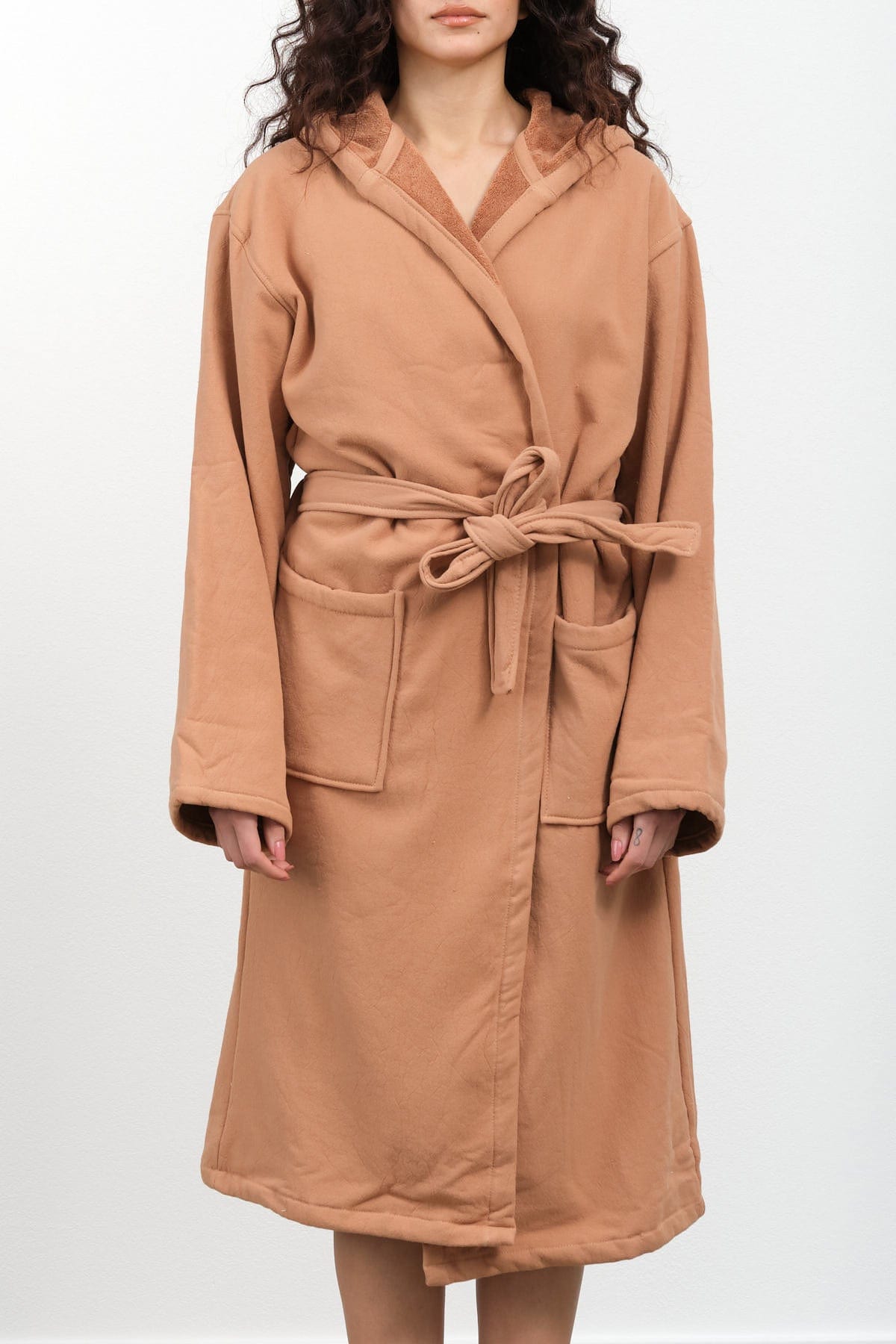 Saarde Apparel Womens Lounge Vintage Wash Robe in Terracotta Terracotta / S/M