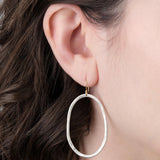 Sarah McGuire Jewelry Earrings Large Diamond Pebble Earrings Sterling Silver / 2" L X 1 1/8" W