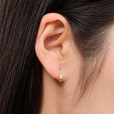 Sarah McGuire Jewelry Earrings Mini Seagrass Swing Hoops 18K Yellow Gold / Pair