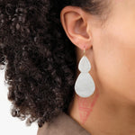 Sarah McGuire Jewelry Earrings Parchment Teardrop Waterfall Earrings Sterling Silver / 2" L X 1" W