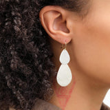 Sarah McGuire Jewelry Earrings Parchment Teardrop Waterfall Earrings Sterling Silver / 2" L X 1" W