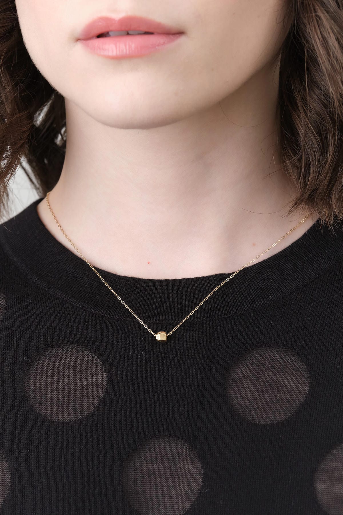 Sarah McGuire Jewelry Necklaces Pave Faceted Bead Necklace 14KY Gold / 17" Chain