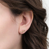 Sarah McGuire Jewelry Earrings 10KY Gold Pave Branch Studs White Diamond / 12mm