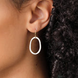 Sarah McGuire Jewelry Earrings Small Diamond Pebble Earrings Sterling Silver / 1.25" L X 5/8" W