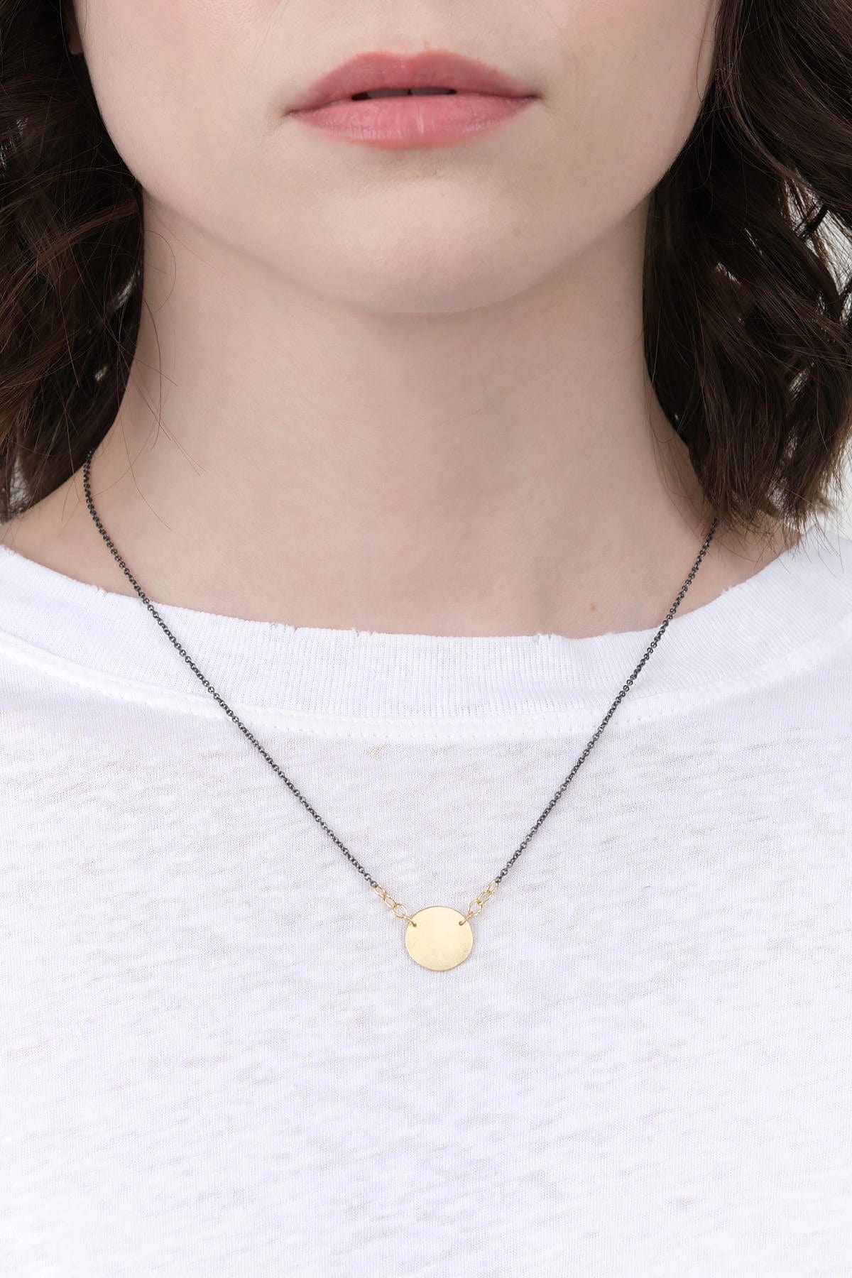Sarah McGuire Jewelry Necklaces Small Paper Moon Necklace 18KY Gold / 18" Chain