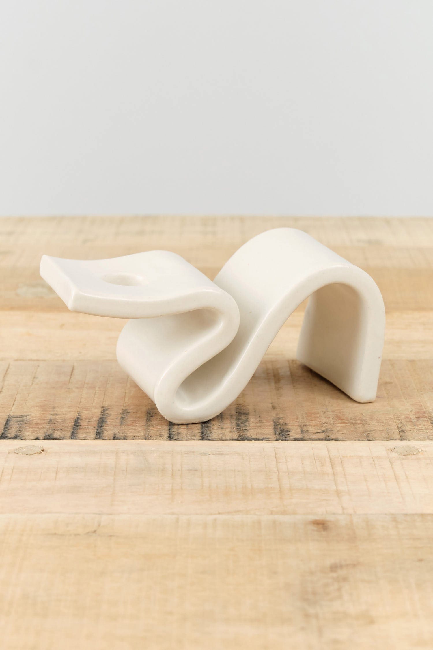Virginia Sin Home Candle Holders Wei Candlestick Cream / 5" L X 2.75" W X 2.5" H