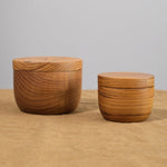 Be Home Home Kitchen Containers Large Teak Cellar with Spoon and Pivoting Lid Teak / 4" Dia X 3" H