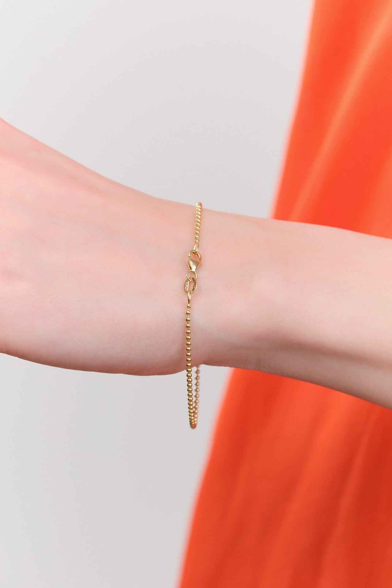 Stephanie Windsor Jewelry Bracelets Baby Ball Chain Bracelet 14K Yellow Gold / 7" Chain