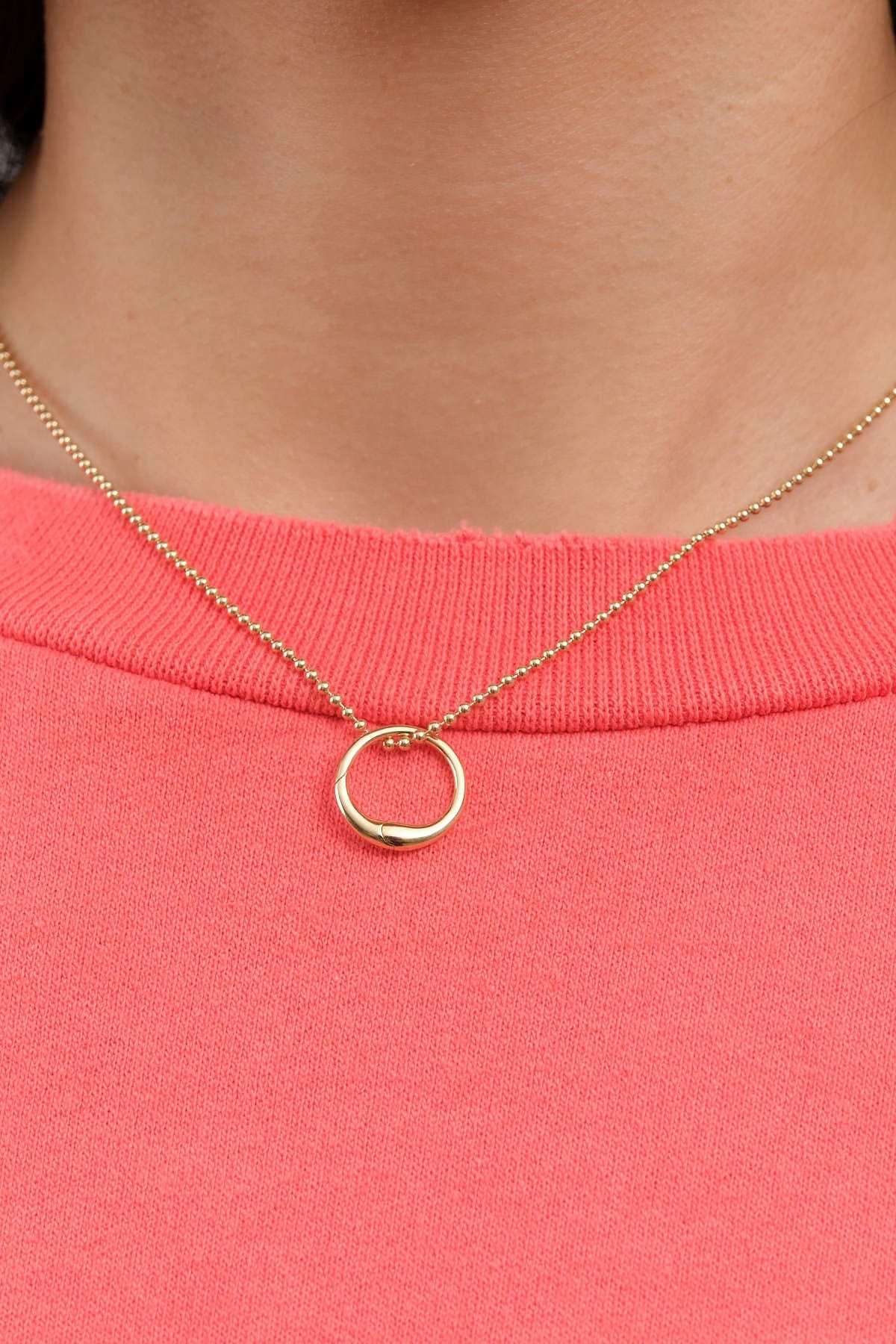 Stephanie Windsor Jewelry Necklaces Circle Charm Holder Clasp 14K Yellow Gold / Circle