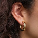 Stephanie Windsor Jewelry Earrings Large Chubby Hoop Earrings 14K Yellow Gold