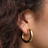 Stephanie Windsor Jewelry Earrings Large Chubby Hoop Earrings 14K Yellow Gold