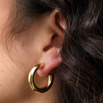 Stephanie Windsor Jewelry Earrings Medium Chubby Hoop Earrings 14K Yellow Gold