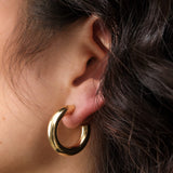 Stephanie Windsor Jewelry Earrings Medium Chubby Hoop Earrings 14K Yellow Gold