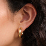 Stephanie Windsor Jewelry Earrings Small Chubby Hoop Earrings 14K Yellow Gold
