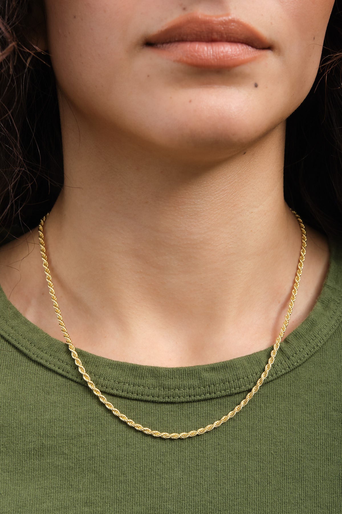 Stephanie Windsor Solid Gold Rope Chain Necklace