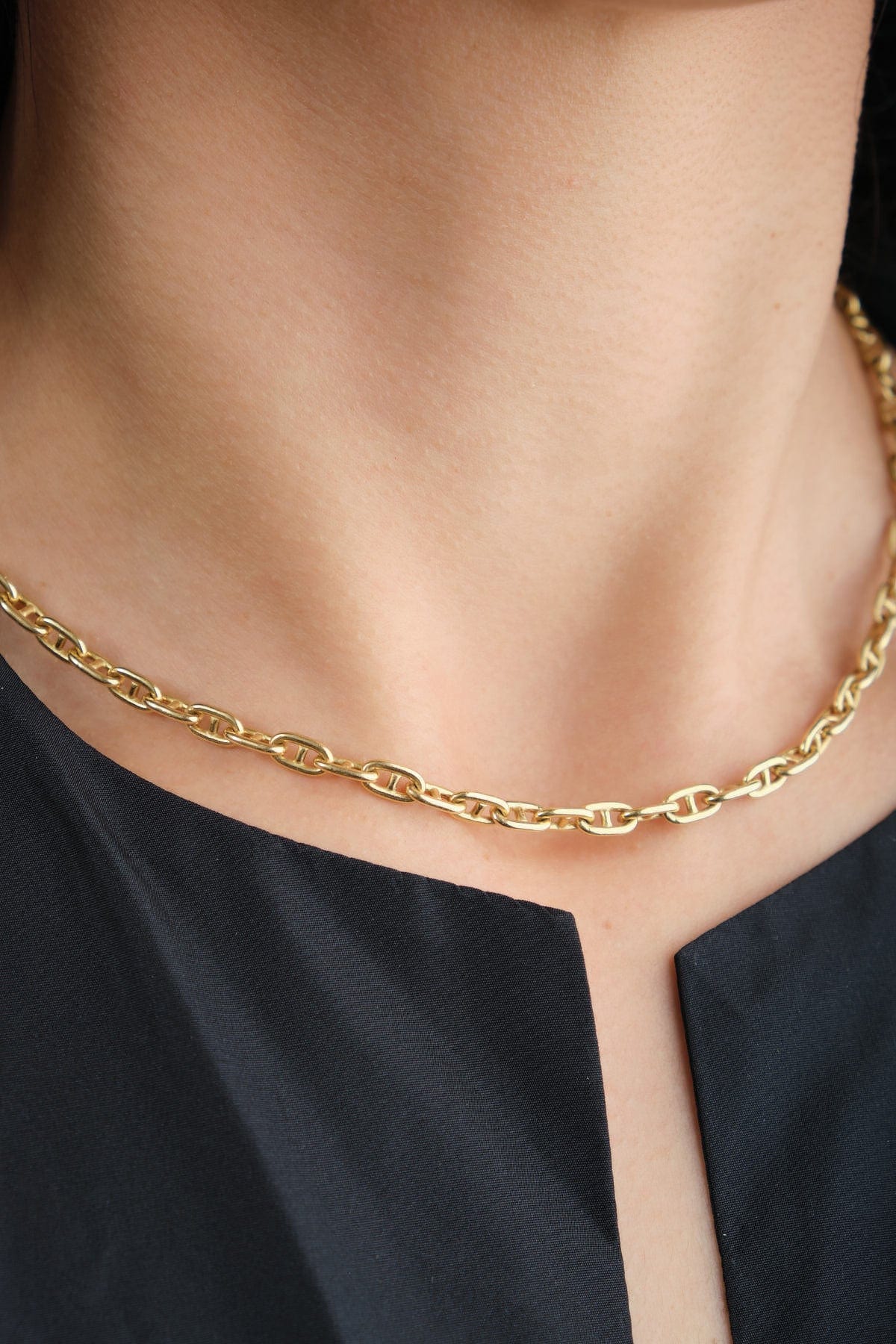 Stephanie Windsor Solid Marine Link Necklace