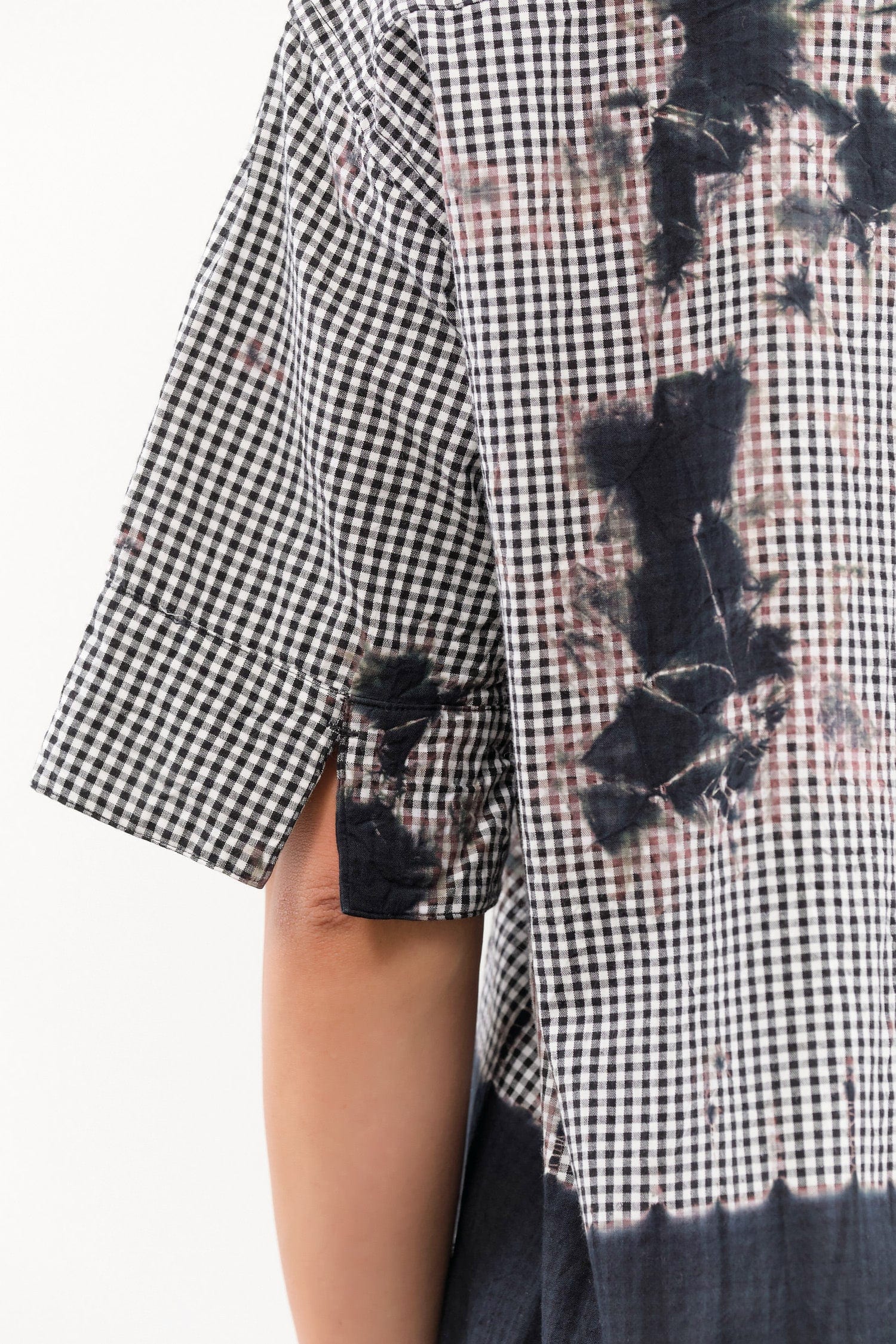 Suzusan Apparel Womens Blouses Cotton Gingham Check Half Sleeve Blouse