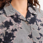 Suzusan Apparel Womens Blouses Cotton Gingham Check Half Sleeve Blouse