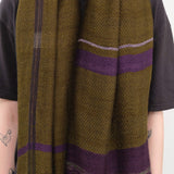 Tamaki Niime Accessories Scarves Big Roots Shawl in Aubergine Aubergine / One Size