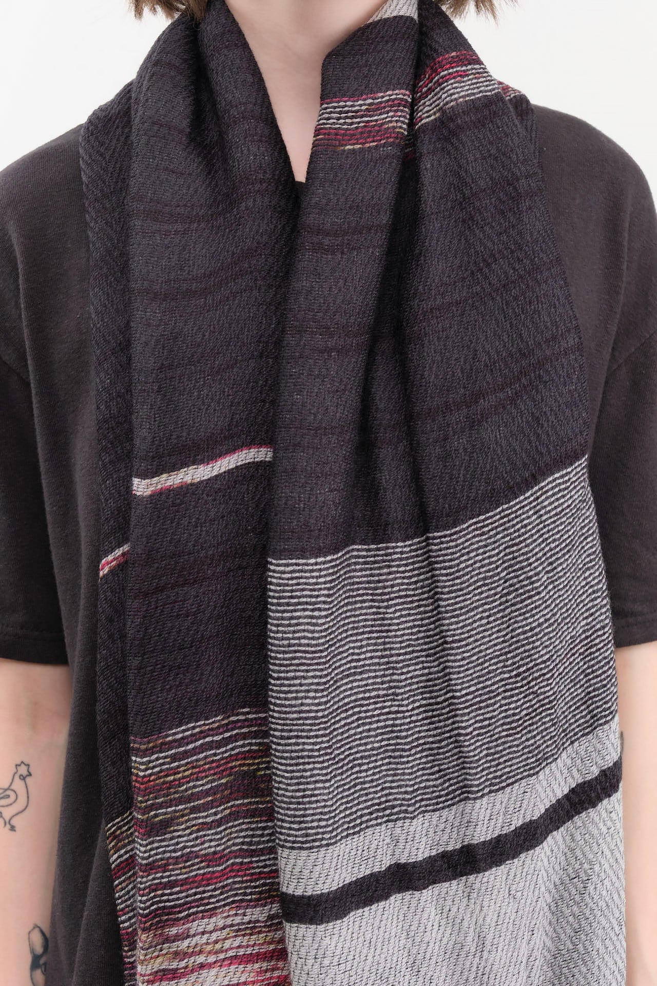 Tamaki Niime Accessories Scarves Small Roots Shawl in Blackberry Blackberry / One Size
