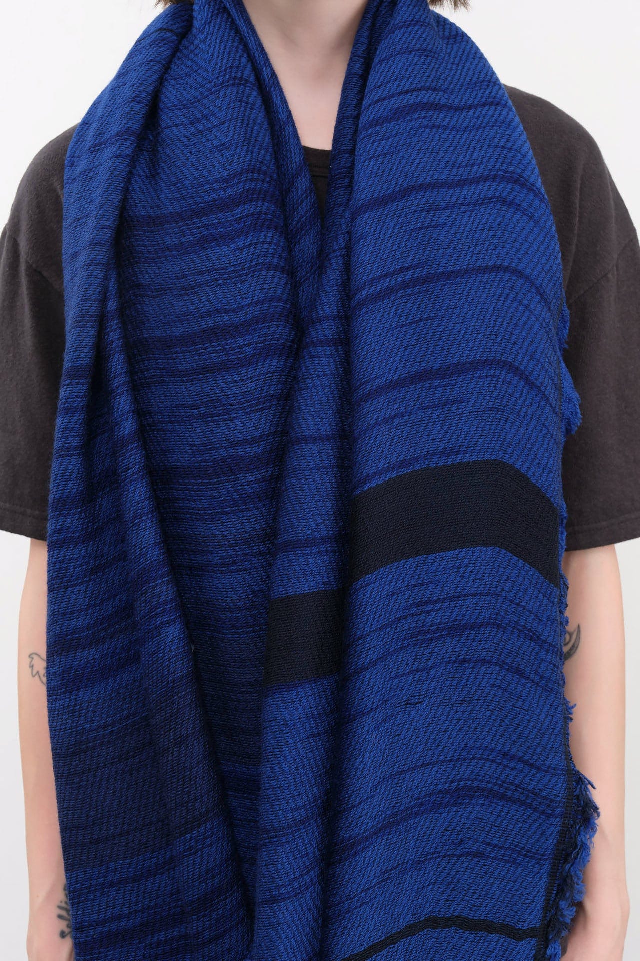 Tamaki Niime Accessories Scarves Big Roots Shawl in Cobalt Cobalt / One Size